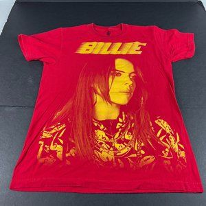 2019 Billie Eilish Band Shirt Adult Medium Red & Yellow Photo Short Sleeve Tee